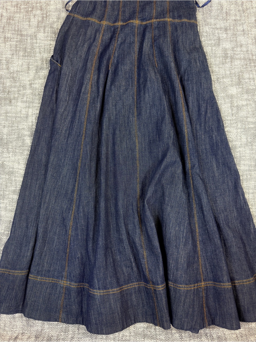 NWT Anthropologie Maeve Button Front blue Denim Maxi Corse Dress 6 Chore dress - Picture 9 of 11